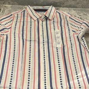 Cat & Jack Men's Star Striped Shirt - Red, Blue, White